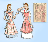 1940s Vintage Advance Sewing Pattern 9606 Misses WWII Full Bib Apron Size Small