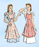 1940s Vintage Advance Sewing Pattern 9606 Misses WWII Full Bib Apron Size Small