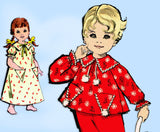 1960s Vintage Advance Sewing Pattern 9606 Toddler Girls Nightgown & Pajamas Size 3