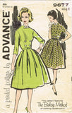 1950s Vintage Advance Sewing Pattern 9677 Misses Rockabilly Dress Sz 14 34 Bust