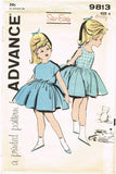 1960s Vintage Advance Sewing Pattern 9813 Toddler Girls Sun Dress & Topper Sz 6
