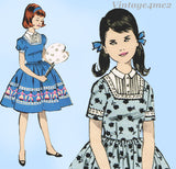 1960s Vintage Advance Sewing Pattern 9874 Uncut Little Girls Dress Sz 8