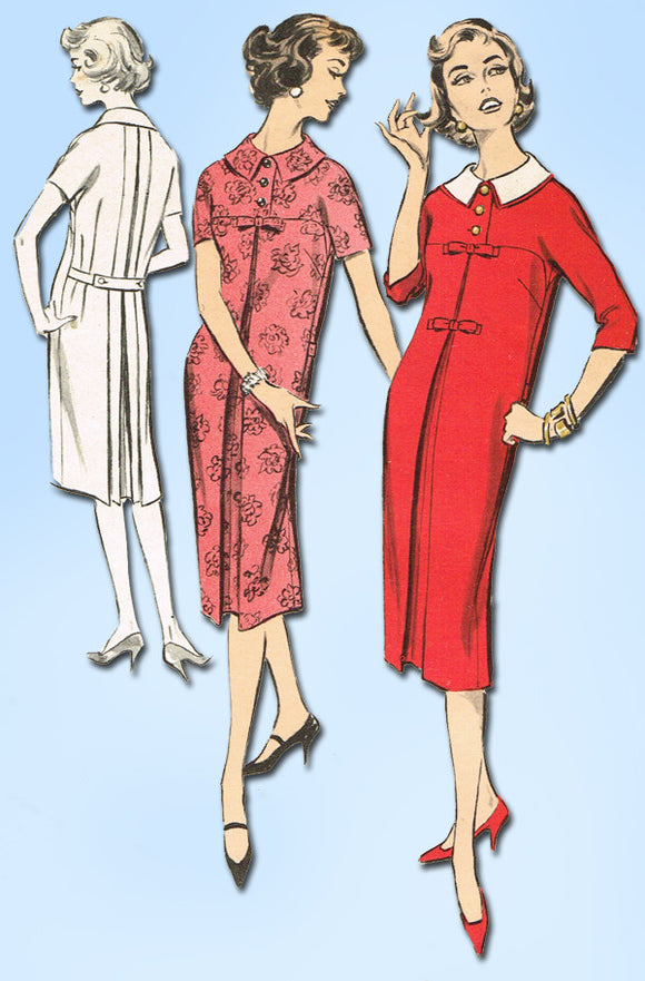 1950s Vintage Advance Sewing Pattern 8885 Uncut Misses Maternity Dress Size 13