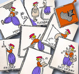 1950s Vintage Aunt Marthas Embroidery Transfer 135 Uncut Little Dutch Boy Tea Towels - Vintage4me2
