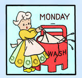 1940s Comic Cute DOW Dutch Gal Embroidery Transfers Uncut Aunt Martha 3021 ORIG