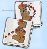 1940s VTG Aunt Martha's Embroidery Transfer 3121 Uncut Circus Bear DOW Tea Towels