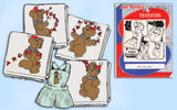 1940s VTG Aunt Martha's Embroidery Transfer 3121 Uncut Circus Bear DOW Tea Towels
