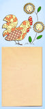 1950s Aunt Martha's Embroidery Transfer 3147 Uncut Applique Chicken Tea Towels