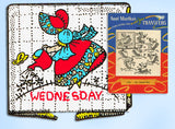 1950s Sweet Sun Bonnet Sue Day of the Week Uncut Aunt Martha's Transfer 3216 - Vintage4me2