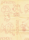 1950s VTG Aunt Martha's Embroidery Transfer 3271 Uncut Rascal DOW Tea Towels