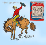 1940s Uncut VTG Aunt Martha's Embroidery Transfer 3287 Cowboys & Horse Motifs