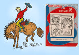 1940s Uncut VTG Aunt Martha's Embroidery Transfer 3287 Cowboys & Horse Motifs