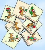 1940s Vintage Aunt Martha's Embroidery Transfer 3374 Uncut Donkey DOW Tea Towels - Vintage4me2