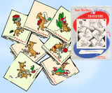 1940s Vintage Aunt Martha's Embroidery Transfer 3374 Uncut Donkey DOW Tea Towels - Vintage4me2