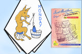 1960s Vintage Aunt Martha's Embroidery Transfer 3415 Uncut Donkey DOW Tea Towels - Vintage4me2