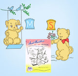 1960s Aunt Martha's Embroidery Transfer 3604 Uncut DOW Playful Pup Tea Towels - Vintage4me2
