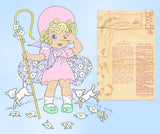 1950s Vintage Aunt Martha's Embroidery Transfer 3628 Uncut Bo Peep Quilt Center Motif