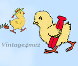 1950s Aunt Martha's Embroidery Transfer 9171 Uncut Chick DOW Tea Towels