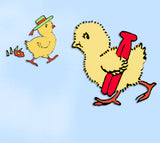 1950s Aunt Martha's Embroidery Transfer 9171 Uncut Chick DOW Tea Towels