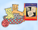 Aunt Martha's Embroidery Transfer 9178: 1950s Uncut Kitten Pillow Top Motifs