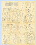 1950s VTG Aunt Martha's Embroidery Transfer 9180 Uncut DOW Kitten Tea Towels