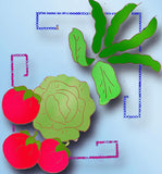 1950s Vintage Aunt Martha's Embroidery Transfer 9194 Uncut Veggie Tea Towels - Vintage4me2