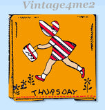 1950s Vintage Aunt Martha's Embroidery Transfer 9196 Uncut Sunbonnet Girl DOW Tea Towels