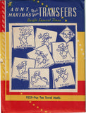 1940s VTG Aunt Martha's Embroidery Transfer 9223 Uncut DOW Pup Tea Towel Motifs