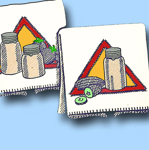 1950s VTG Aunt Martha's Embroidery Transfer 9262 Uncut Vegetable Tea Towels