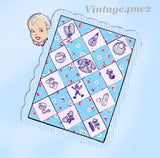 1940s Vintage Aunt Martha's Embroidery Transfer 9328 Uncut Baby Crib Quilt