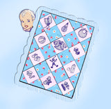 1940s Vintage Aunt Martha's Embroidery Transfer 9328 Uncut Baby Crib Quilt