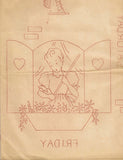 1940s VTG Aunt Martha's Embroidery Transfer 9330 Uncut Window Bride Tea Towels
