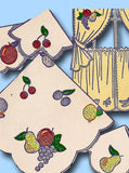 1950s Charming Fruit Luncheon Set Uncut Aunt Martha's Embroidery Transfer 9332 - Vintage4me2