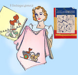 1950s VTG Aunt Martha's Embroidery Transfer 9342 Uncut Farmette DOW Tea Towels