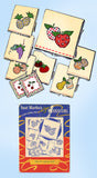 1950s Vintage Aunt Martha's Embroidery Transfer 9343 Uncut Applique Fruit Tea Towels - Vintage4me2