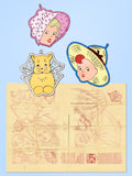 1950s VTG Aunt Martha's Embroidery Transfer 9374 Uncut Boy and Gal Potholder Set