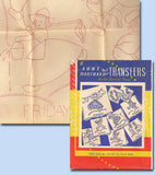 1950s VTG Aunt Martha's Embroidery Transfer 9403 Uncut DOW Dutch Tea Towels ORIG