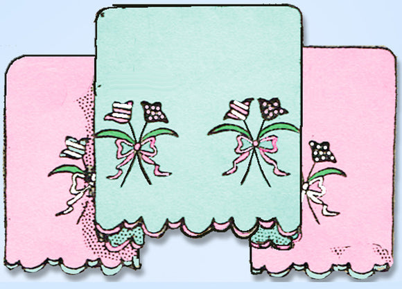 1950s Vintage Aunt Marthas Embroidery Transfer 9479 Charming Pillowcase Motifs