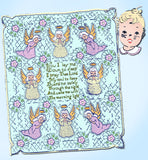 1940s Vintage Aunt Martha's Embroidery Transfer 9549 Uncut Angel Baby Quilt - Vintage4me2