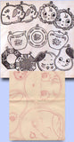 1950s VTG Aunt Martha's Embroidery Transfer 9585 Uncut Anthro Potholder Set