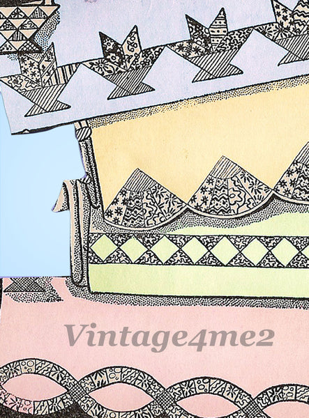 Aunt Martha's Embroidery Transfer 9605: 1950s Uncut Quilt End Pillowcase Motifs