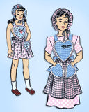 1940s VTG Aunt Martha's Embroidery Transfer 9619 Uncut Mother Daughter Apron Set