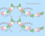 1940s Aunt Marthas Embroidery Transfer 9716 Uncut Bird & Flower Pillowcase Motifs