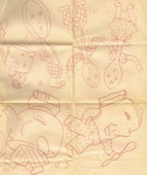 1950s VTG Aunt Martha's Embroidery Transfer 9819 Uncut Dancing Anthro Dishes