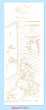 1920s Anchor Embroidery Transfer Uncut 13 x 30 Inch Asian Lady Framed Picture - Vintage4me2