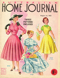1950s Australian Home Journal Magazine & 3 Dress Patterns Aug 1955 Size 36 B
