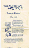 1950s Vintage American Weekly Embroidery Transfer 3180 Uncut Kitten Dish Motifs
