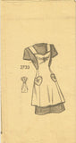 1950s Vintage Mail Order Sewing Pattern 3733 Misses Plus Size Apron 44 -46 Bust