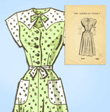 American Weekly 3818: 1940s Misses Keyhole Dress Sz 34 B Vintage Sewing Pattern - Vintage4me2