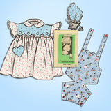 1950s Vintage American Weekly Sewing Pattern 3825 Baby Dress & Romper Size 2